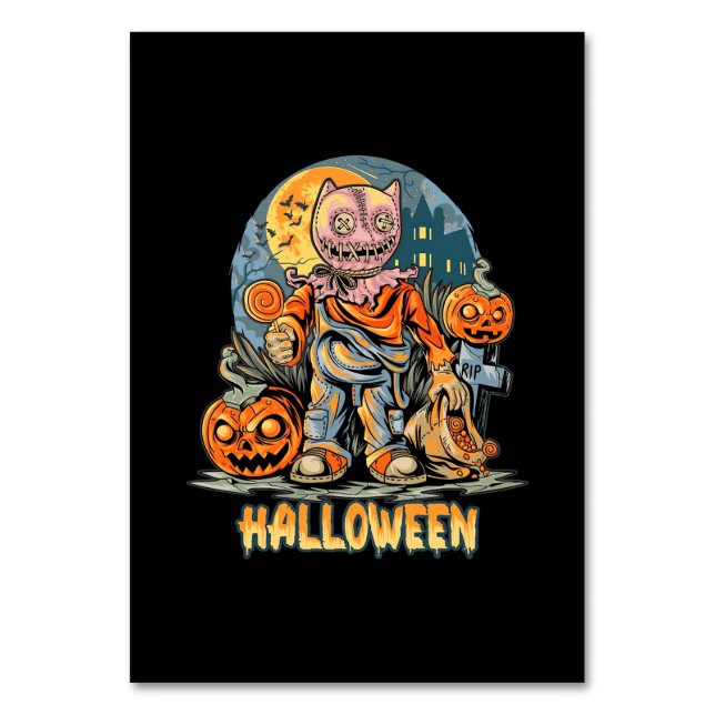 Numeração De Mesa Halloween E Cat (Frente)