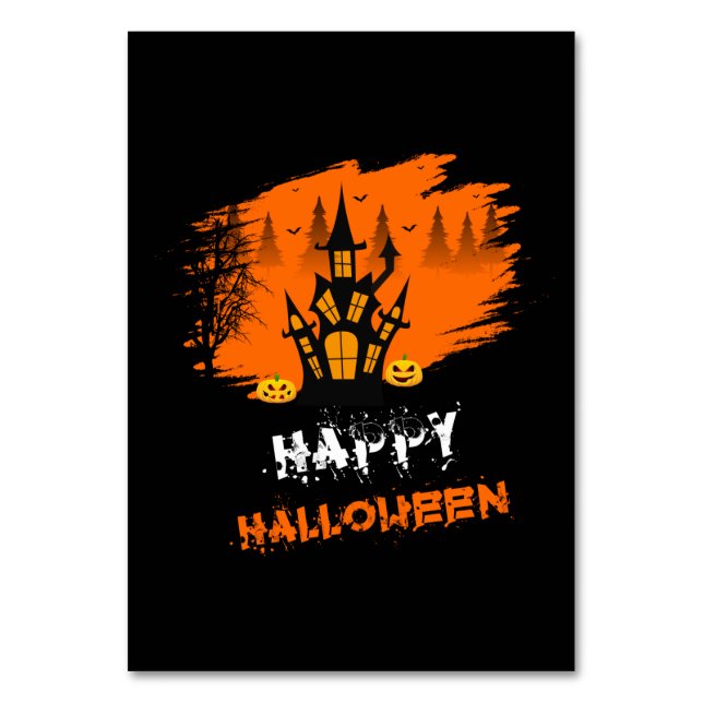 Numeração De Mesa Halloween Happy Halloween Birthday (Frente)