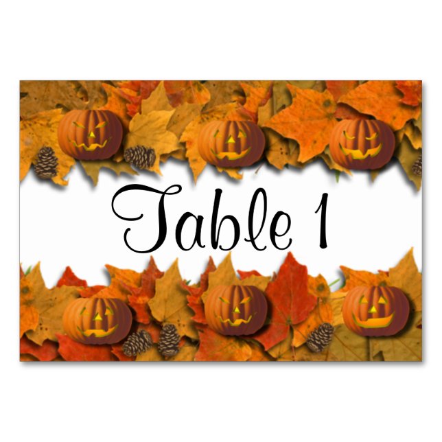 Numeração De Mesa Halloween Pumpkins (Frente)