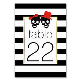 Numeração De Mesa Halloween Skulls stripes red mesa de casamento núm