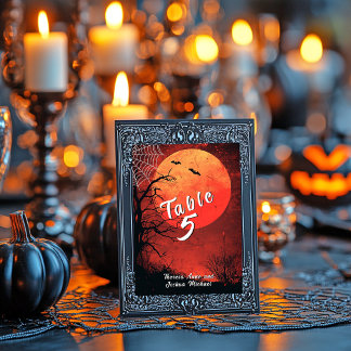 Numeração De Mesa Halloween Wedds Bats Full Moon