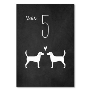 Numeração De Mesa Harrier Dog Silhouettes Recepção de casamento