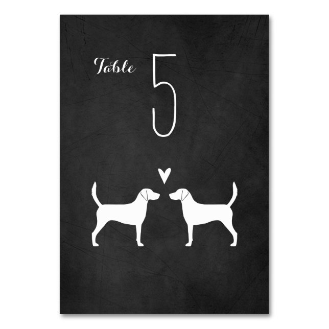 Numeração De Mesa Harrier Dog Silhouettes Recepção de casamento (Frente)