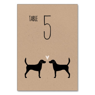 Numeração De Mesa Harrier Dog Silhouettes Recepção de casamento