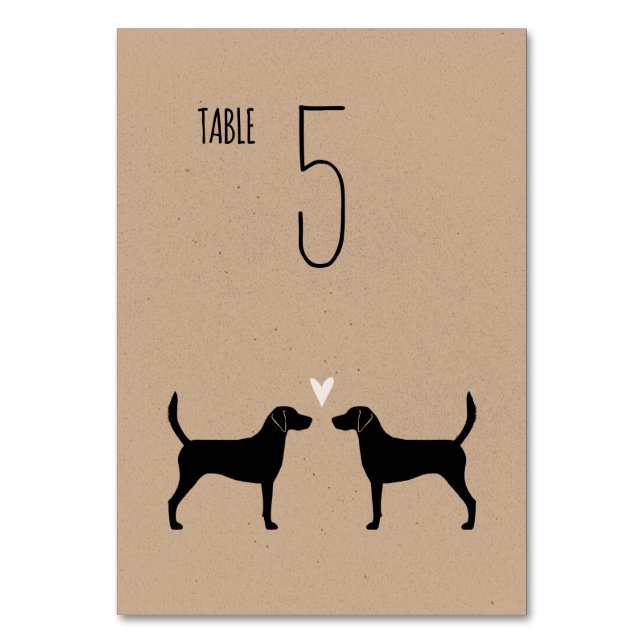 Numeração De Mesa Harrier Dog Silhouettes Recepção de casamento (Frente)
