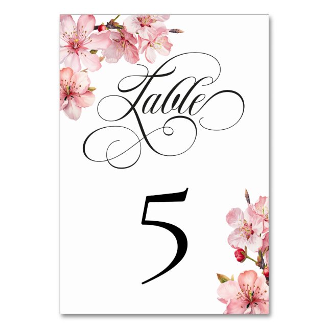 Numeração De Mesa Hawthorne Calligraphy Table Number Card (Frente)