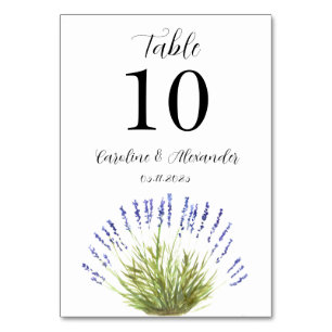 Numeração De Mesa Herbos Florais De Lavanda De Aquarela Elegante T