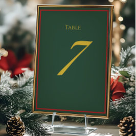 Numeração De Mesa Holiday Luxe Christmas Table Number Card