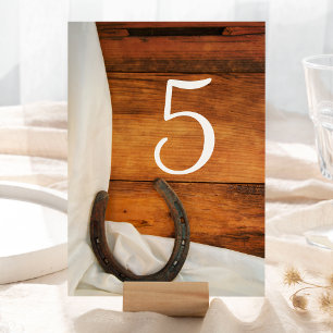 Numeração De Mesa Horsferes e Satin Western Wedding Table Numbers