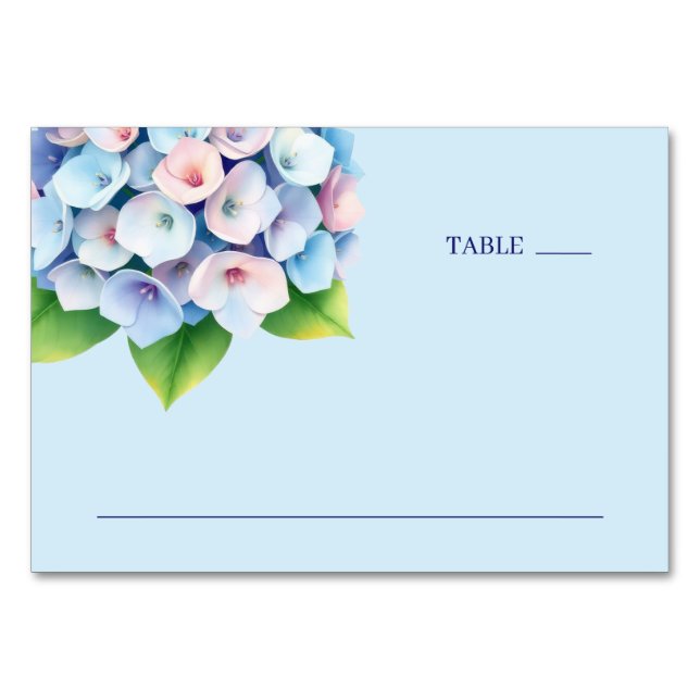 Numeração De Mesa Hortênsia Hidrangea Azul Serena (Frente)