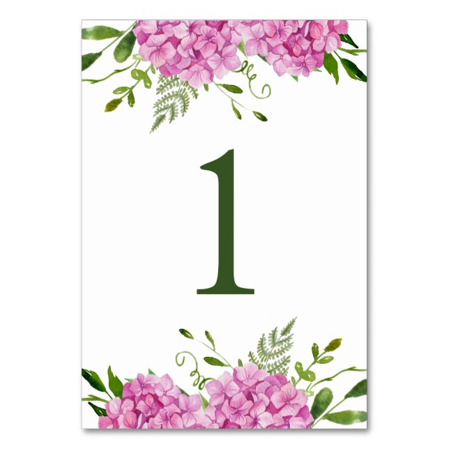 Numeração De Mesa Hortênsia Rosa  (Frente)