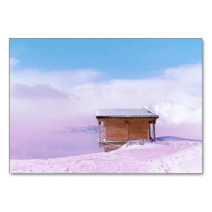 Numeração De Mesa Hut da Montanha da Neve Francesa