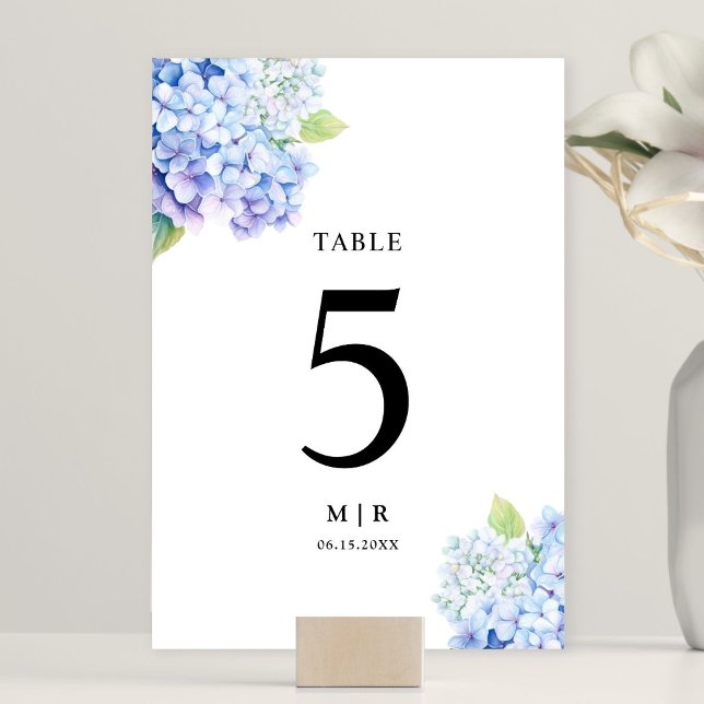Numeração De Mesa Hydrangea Dusty Mesa Floral Azul (Criador carregado)