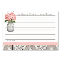 Hydrangea Mason Jar Palavras de Conselhos Rosa