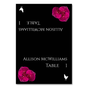 Numeração De Mesa Ícone de Aves de Capoeira - Fúsia Negra e Branca-