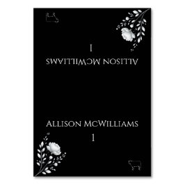 Numeração De Mesa Ícone de Carne Branca e Negra de Casamento Elegant