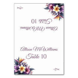 Numeração De Mesa Ícone De Peixe Floral Tropical De Casamento -