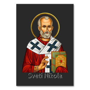 Numeração De Mesa ícone ortodoxo sérvio de carta de São Nicolau 