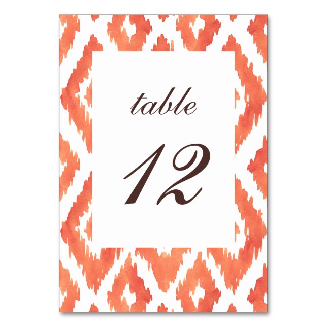 Numeração De Mesa Ikat Laranja (Frente)