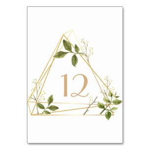 Numeração De Mesa ilustração botânica de cores de ouro do terrário