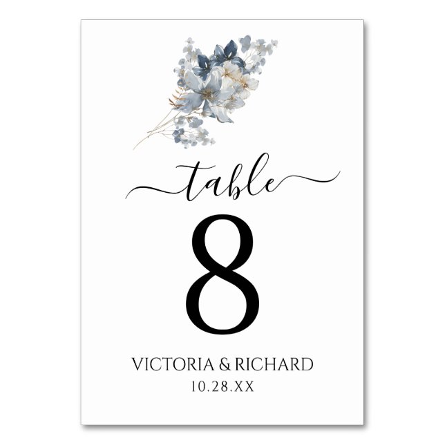Numeração De Mesa Ilustração de Aquarela Rústica Arranjo Floral (Frente)