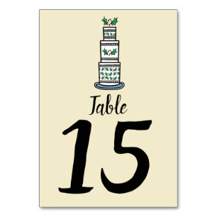 Numeração De Mesa Ilustração de Bolo de Casamento de Natal