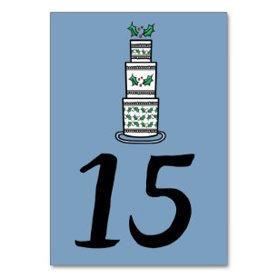 Numeração De Mesa Ilustração de Bolo de Casamento de Natal
