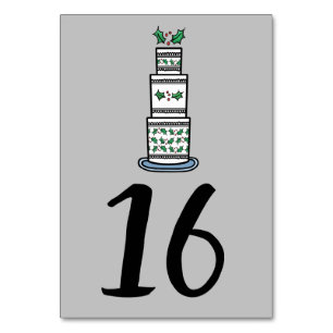 Numeração De Mesa Ilustração de Bolo de Casamento de Natal