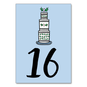 Numeração De Mesa Ilustração de Bolo de Casamento de Natal