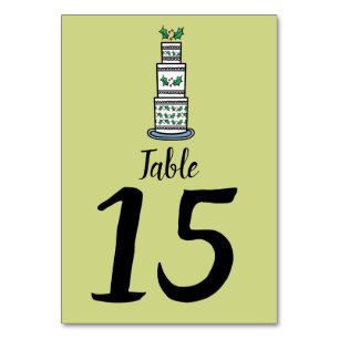 Numeração De Mesa Ilustração de Bolo de Casamento de Natal