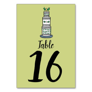 Numeração De Mesa Ilustração de Bolo de Casamento de Natal