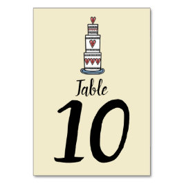 Numeração De Mesa Ilustração de Bolo de Casamento Número da Mesa de 