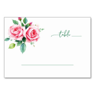 Numeração De Mesa Ilustração Digital Floral Rosa Romântica
