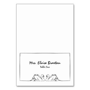 Numeração De Mesa Ilustração simples do Cisne manuscrito de Eterno
