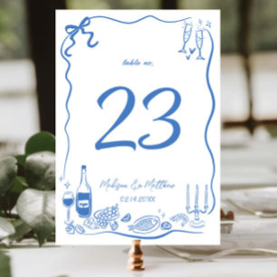 Numeração De Mesa Ilustrações Desenhadas à Mão Rabiscos Festa de Cas