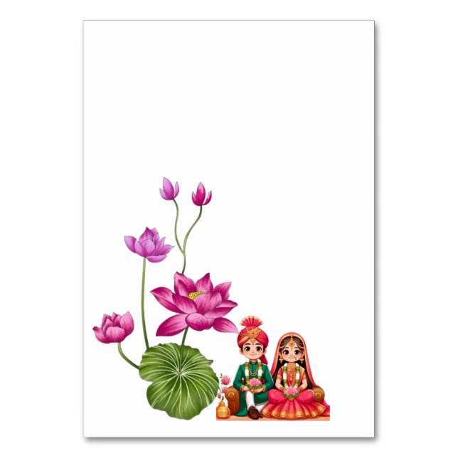 Numeração De Mesa Imagem de Lotus, Noiva e noivo (Frente)