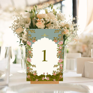 Numeração De Mesa Indian Wedding Floral Lotus Oriental