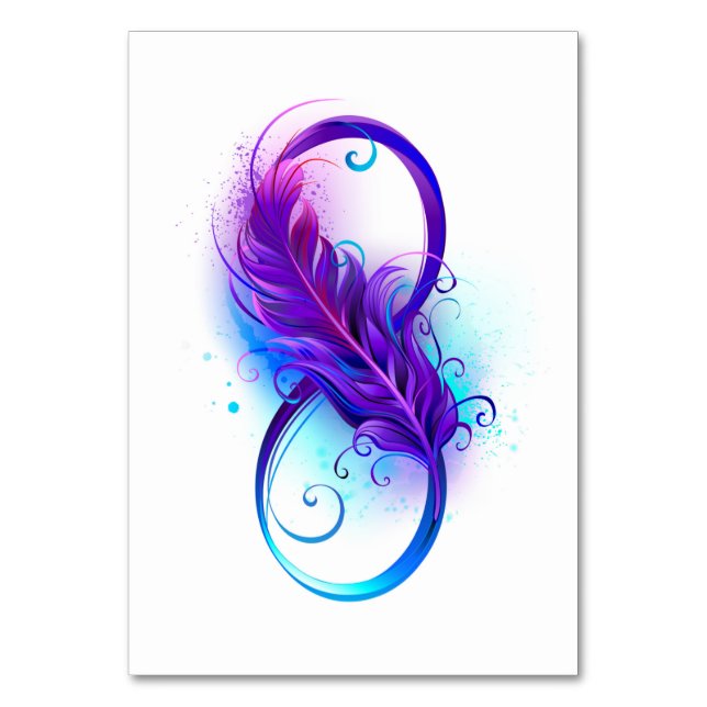 Numeração De Mesa Infinidade com pena roxa (Frente)