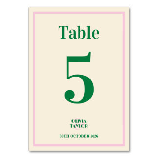 Numeração De Mesa Informações de Casamento Listrado Moderno Retro