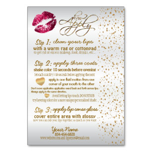 Numeração De Mesa Instruções do Lip de Confetti, rosa quente e Doura