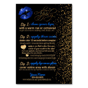 Numeração De Mesa Instruções para Lip de Confetti Azul e Lítio Doura