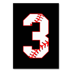 Numeração De Mesa Irmã do basebol Estou aqui para o jogador 3