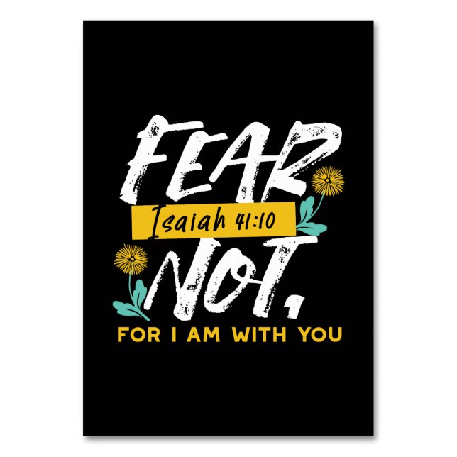 Numeração De Mesa Isaiah 41:10 - Medo não-Bíblia inspiracional Verse (Frente)