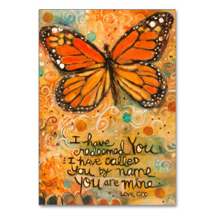 Numeração De Mesa Isaiah Prayer Card com borboleta