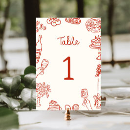 Numeração De Mesa Isso é mais vermelho ilustrado