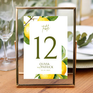 Numeração De Mesa Itália Grécia Limão Mediterrâneo Casamento Vibrant