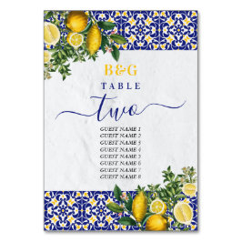 Numeração De Mesa Itinerário do Casamento de Limão de Azulejos do Me