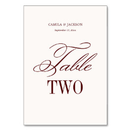 Numeração De Mesa Ivory and Burgundy Wedding 