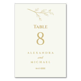 Numeração De Mesa Ivory Botanical Minimalist Wedding