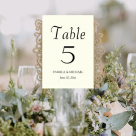 Numeração De Mesa Ivory Color Simple Style Wedding